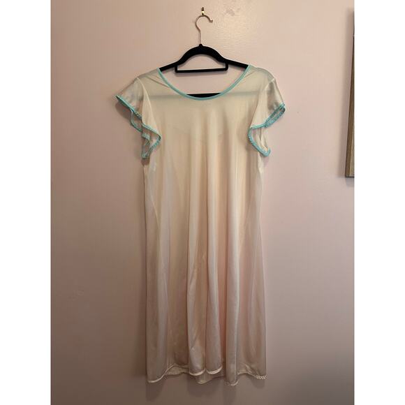 Glencraft Lingerie Vintage Nylon Cream Nightgown Medium - Picture 8 of 11